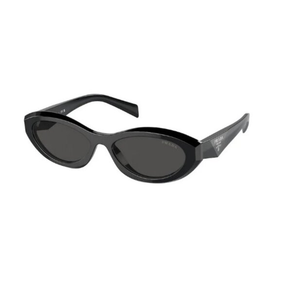 NEW PR26ZSF 16K08Z PRADA SUNGLASSES PR26ZS OVAL WOMEN PRADA PR26ZS 16K08Z BLACK - Picture 1 of 4
